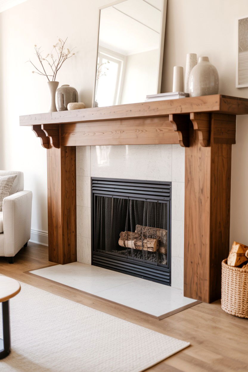 Box Beam Hollow Construction - 30 diy fireplace mantle ideas