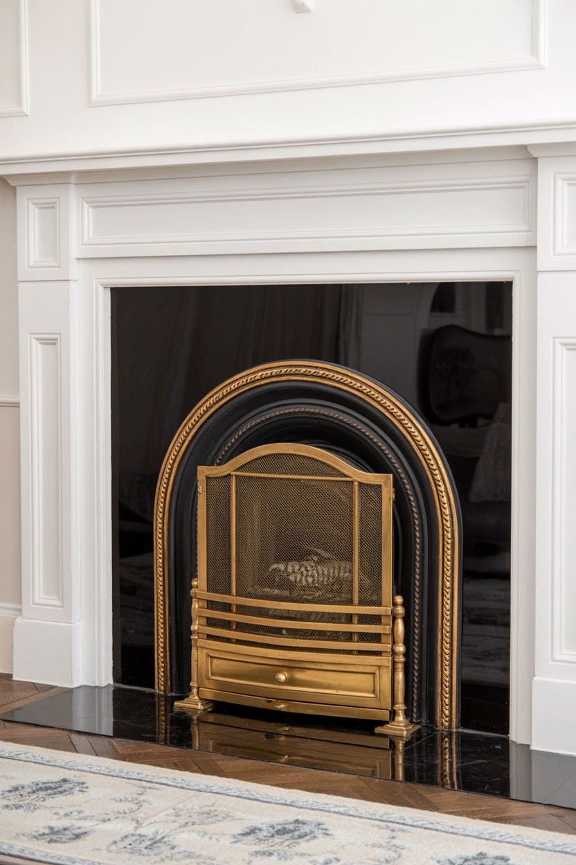 Brass Accent Detail Addition - 30 fireplace makeover ideas