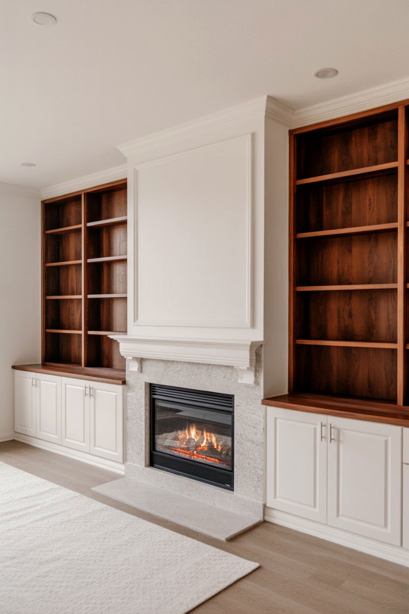 Built In Entertainment Wall with Off Center Fireplace - 30 built in fireplace ideas