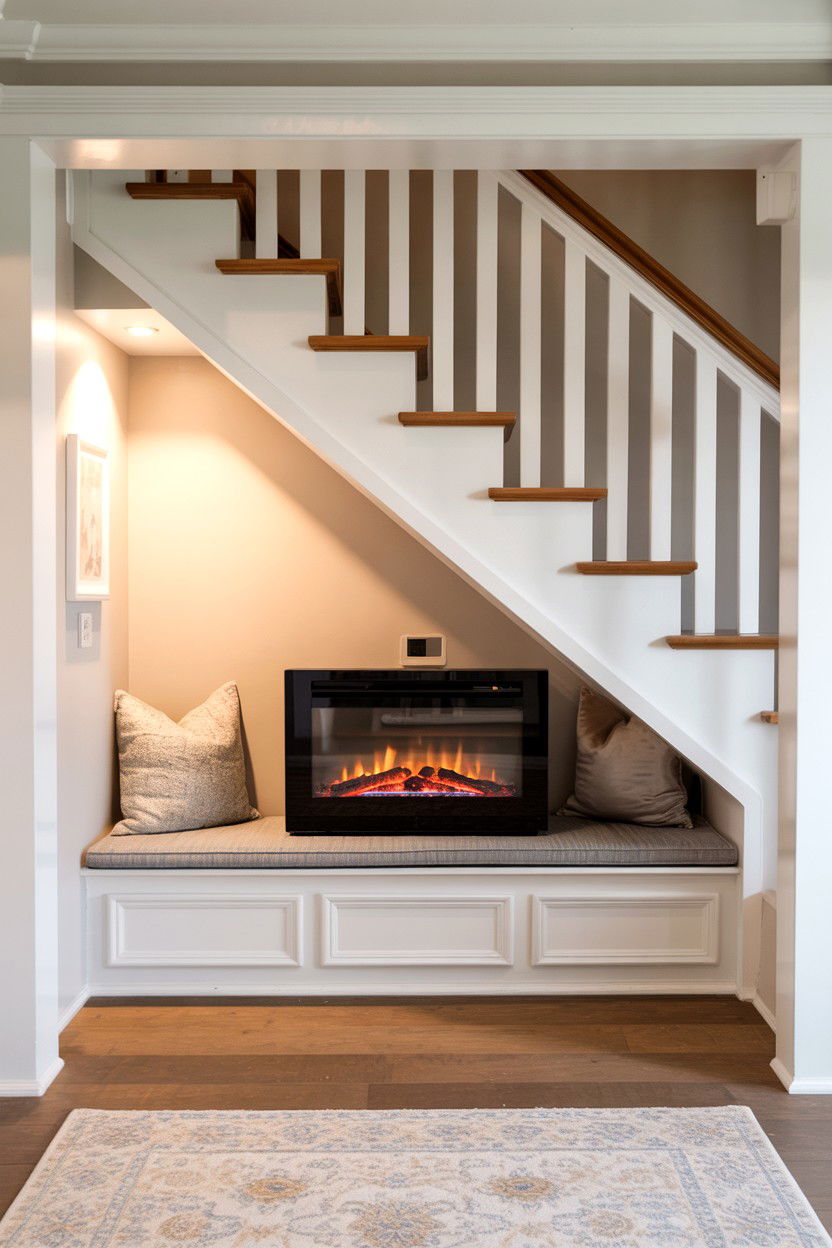 Built In Fireplace Beneath Staircase - 30 best electric fireplace ideas