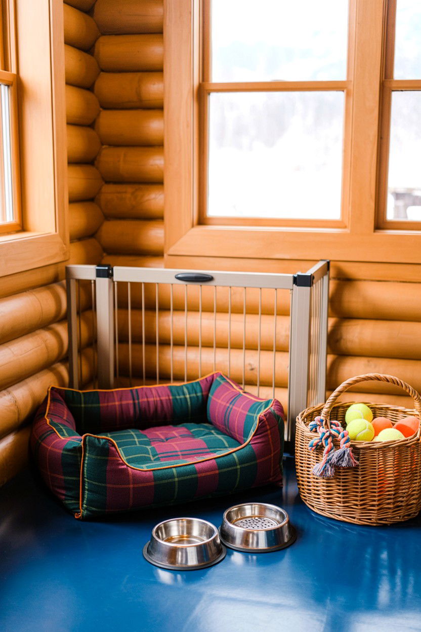 Cabin Pet Zone Setup - 20-pet-friendly-cozy-cabin-trip-ideas