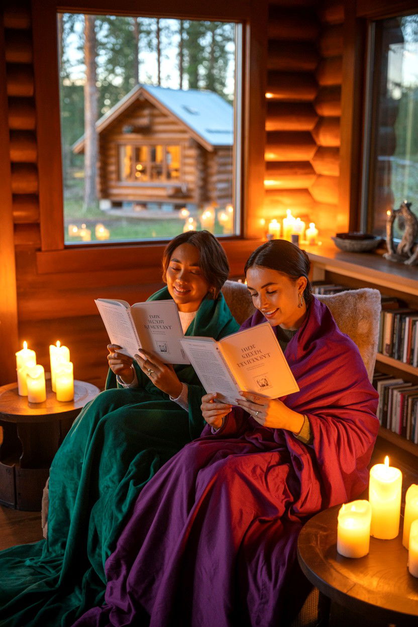 Candlelight Reading Hour - 20-winter-cozy-cabin-trip-ideas