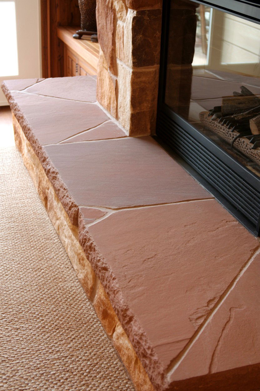 Ceramic Tile with Hand Painted Details - 30 best fireplace hearth ideas