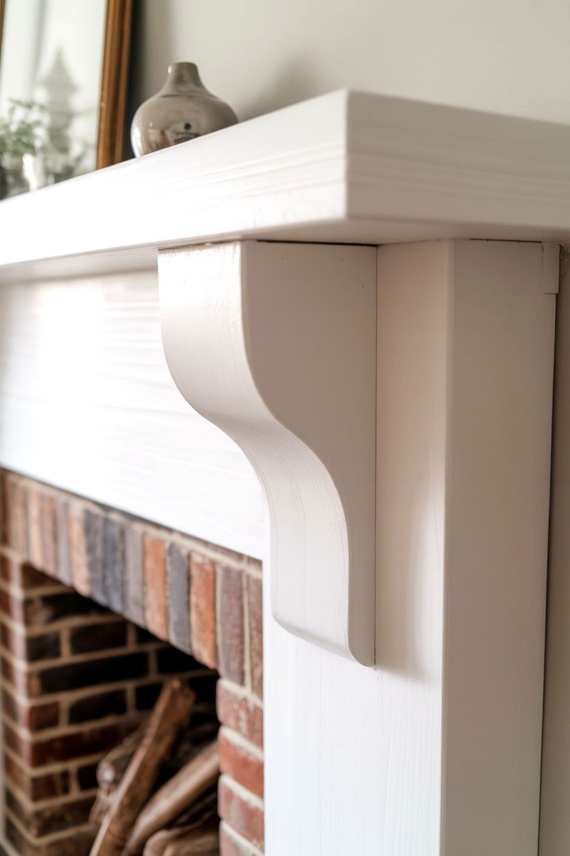 Chunky White Painted Wooden Beam - 30 diy fireplace mantle ideas