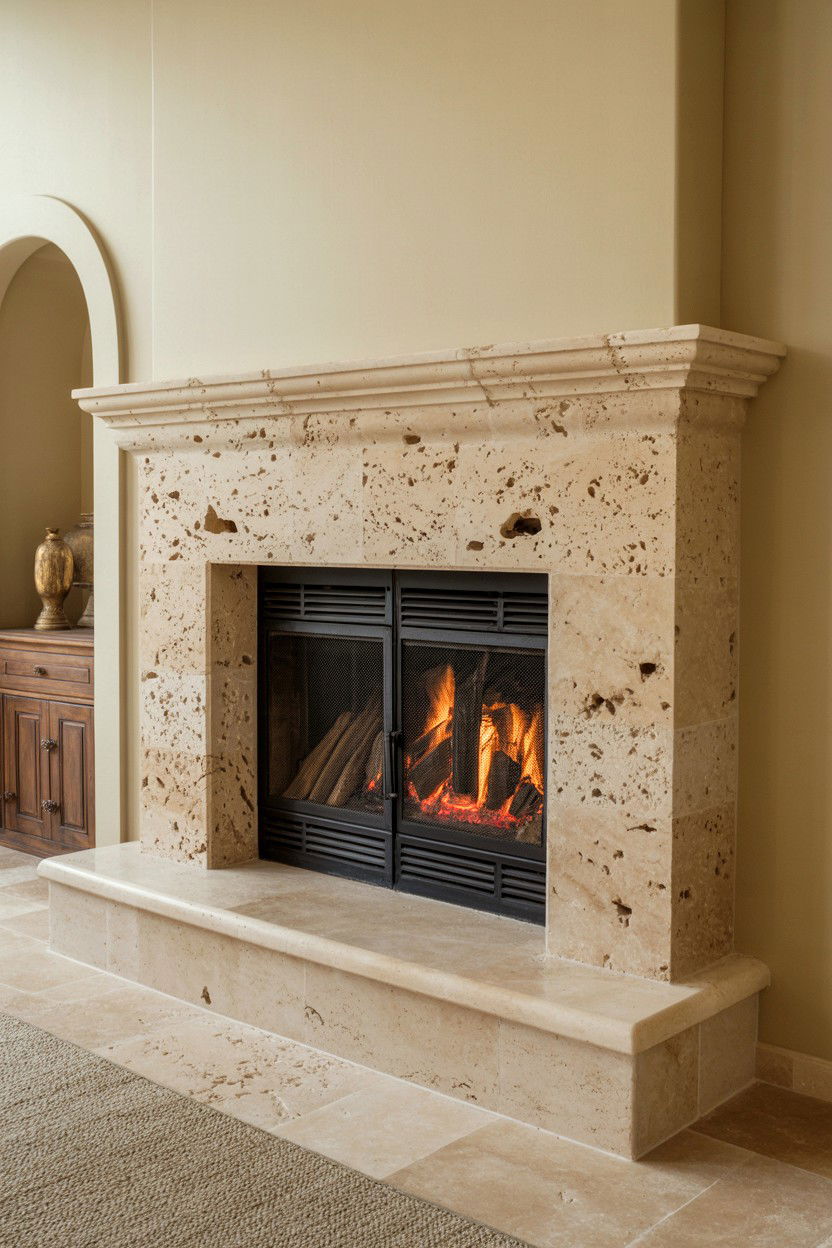 Copper Hearth Panel with Aged Patina - 30 best fireplace hearth ideas