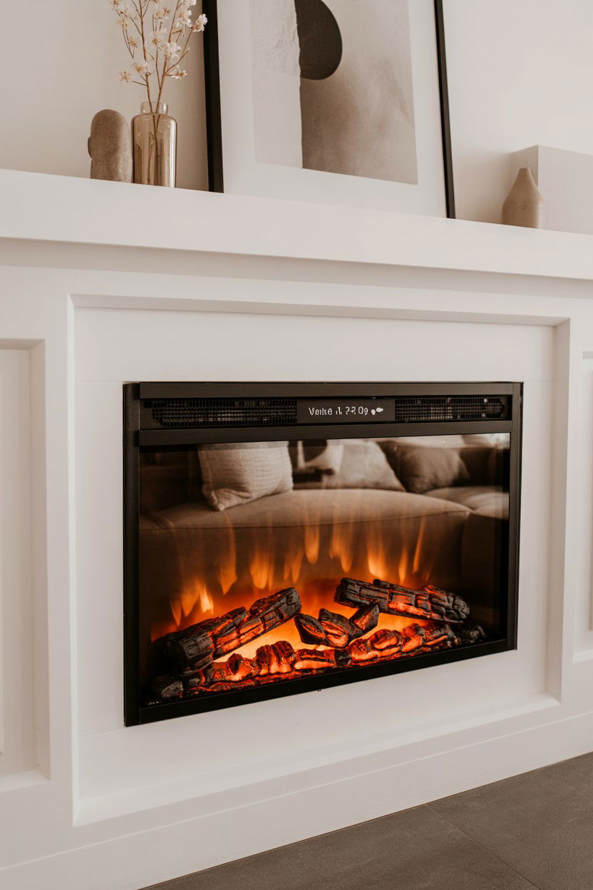 Corner Electric Fireplace with Smart Technology Integration - 30 corner fireplace ideas