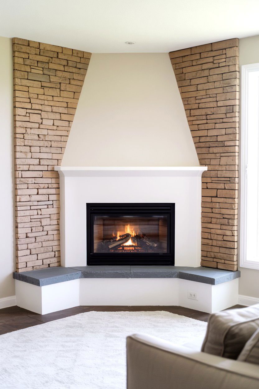 Corner Fireplace Maximizing Awkward Spaces - 30 cozy fireplace ideas