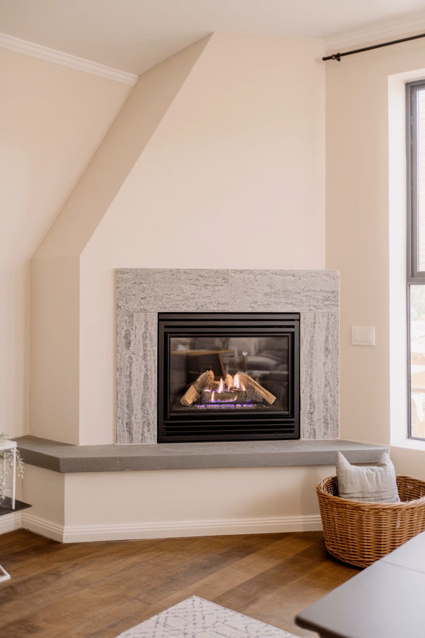 Corner Fireplace Maximizing Space Efficiency - 30 cozy fireplace aesthetic ideas