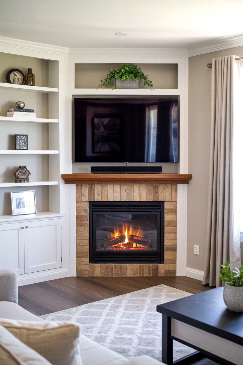 Corner Fireplace Television Combination Wall - 30 corner fireplace ideas