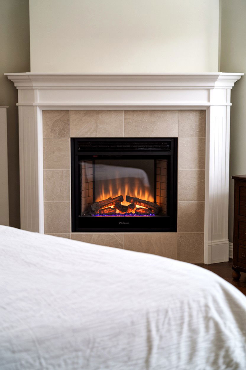 Corner Fireplace in Master Bedroom Retreat - 30 corner fireplace ideas