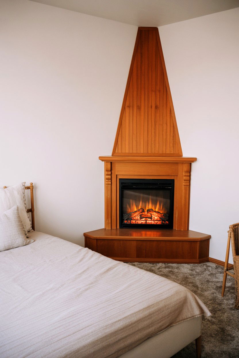 Corner Unit for Space Efficient Warmth - 30 best electric fireplace ideas