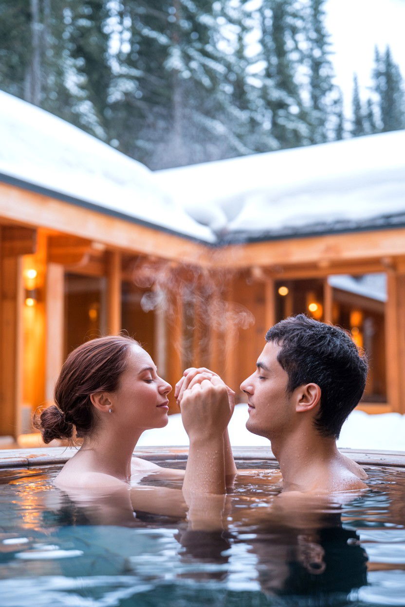 Couples Soak and Breath Sync - 20-hot-tub-cozy-cabin-trip-ideas