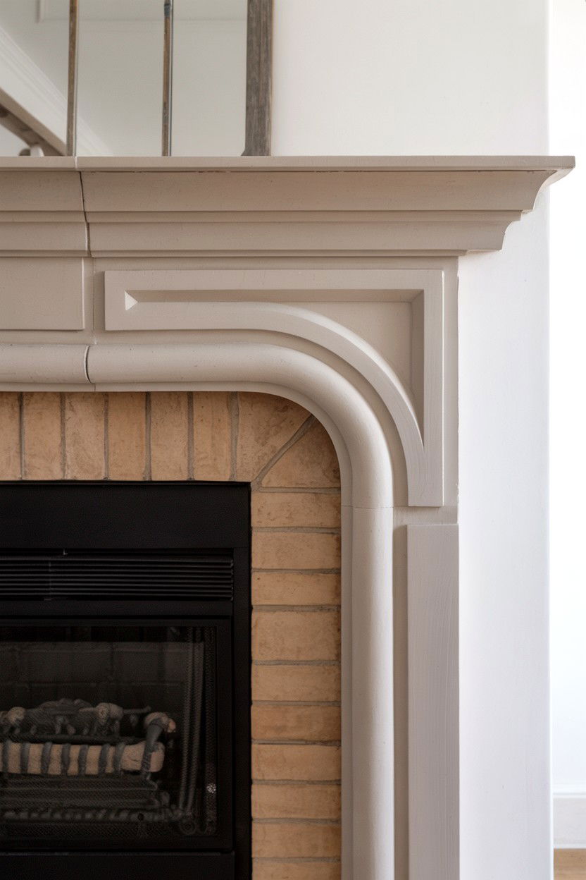 Curved or Arched Top Edge Detail - 30 diy fireplace mantle ideas