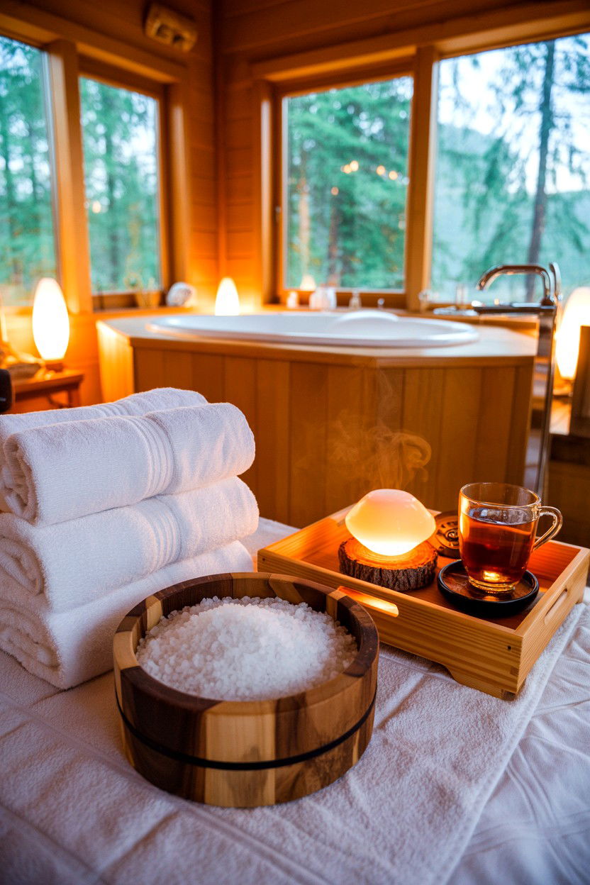 DIY Cabin Spa Ritual - 20-cozy-cabin-trip-ideas-for-couples