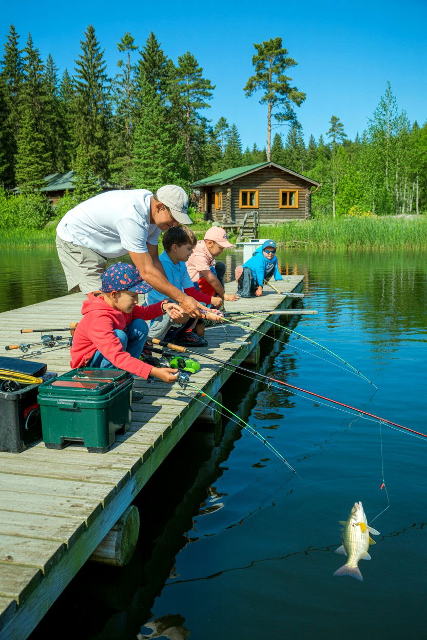 Dock Fishing and Teach In - 20-cozy-cabin-trip-ideas-for-groups-and-friends