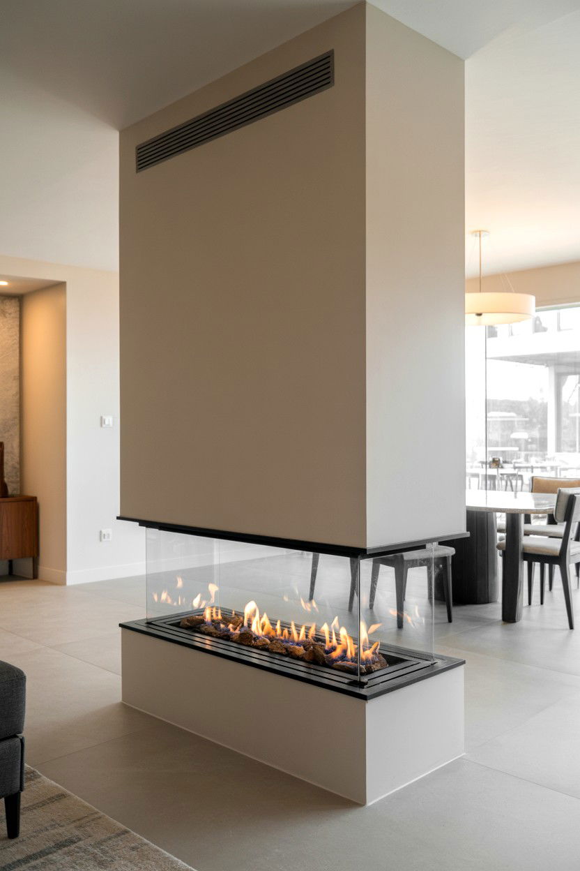 Double Sided See Through Fireplace Between Rooms - 30 best gas fireplace ideas