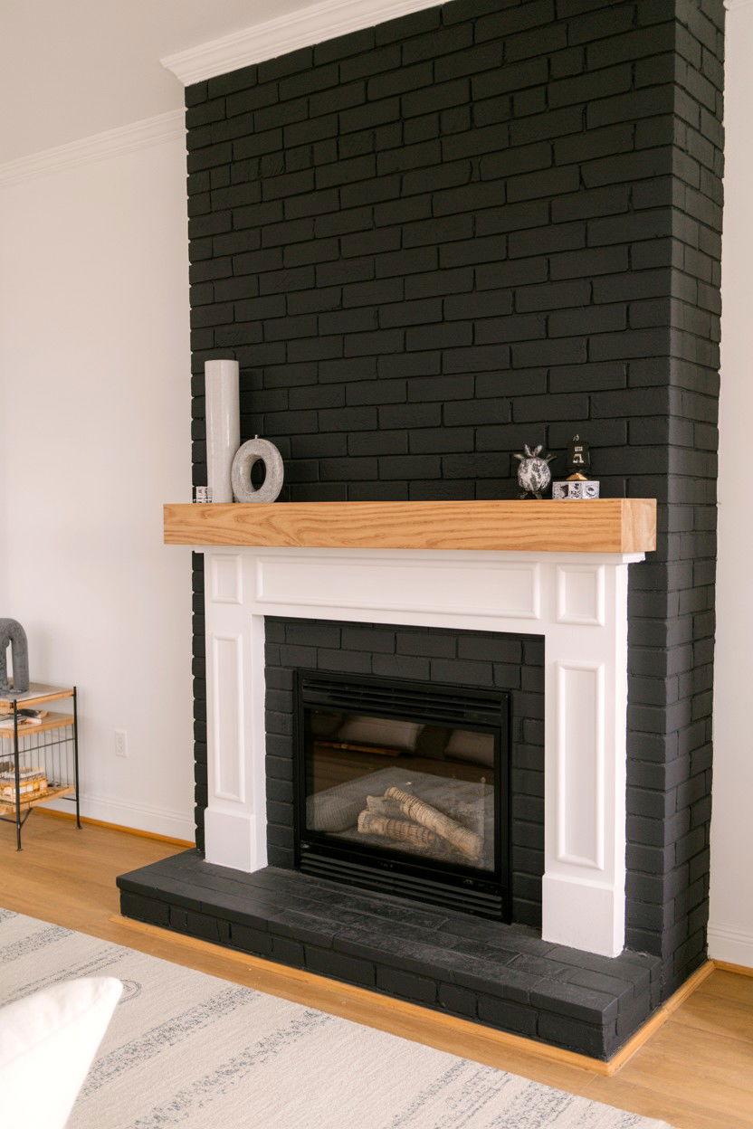 Dual Tone Mantle with Contrasting Surround - 30 fireplace mantle ideas