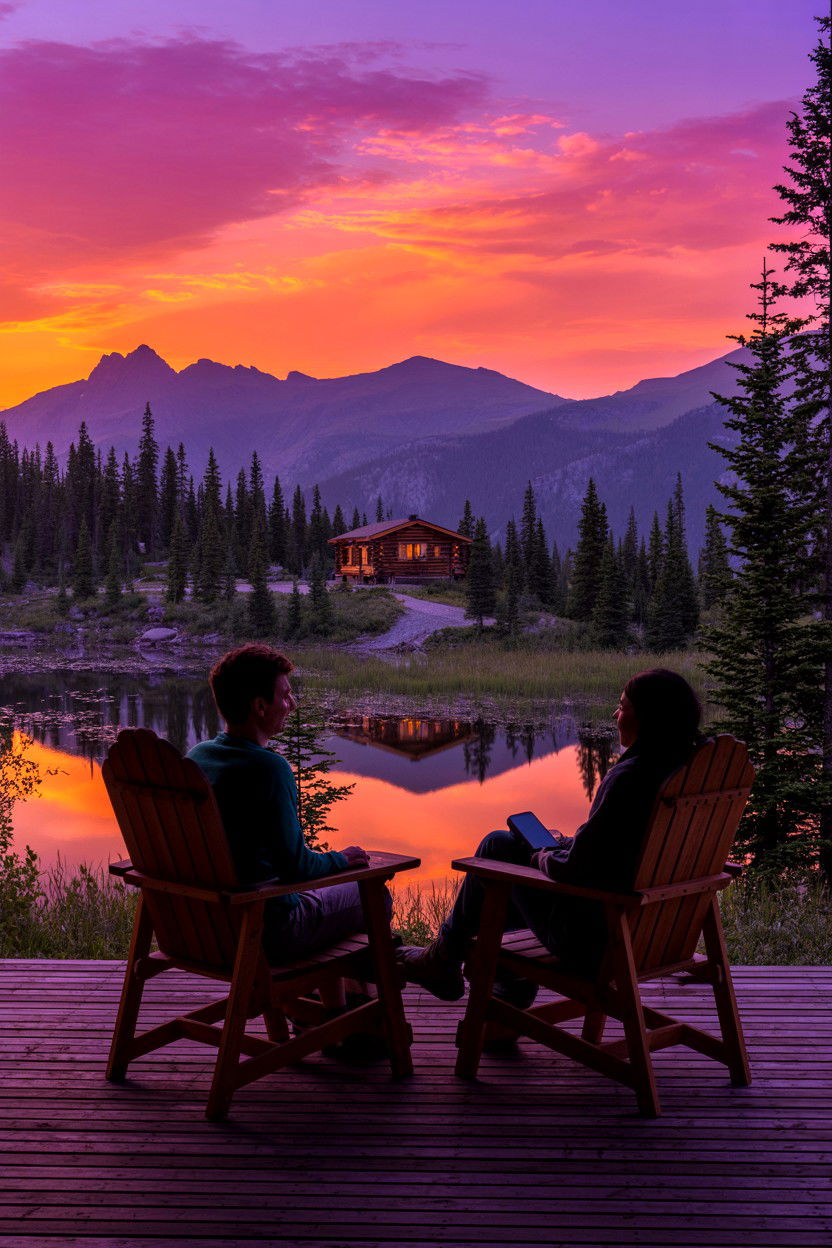 Dusk Soak and Sky Colors - 20-hot-tub-cozy-cabin-trip-ideas