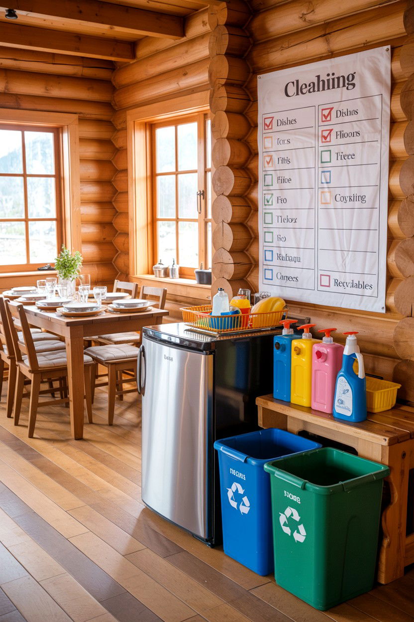 Efficient Cleanup Roles - 20-weekend-cozy-cabin-getaway-ideas-2-3-days