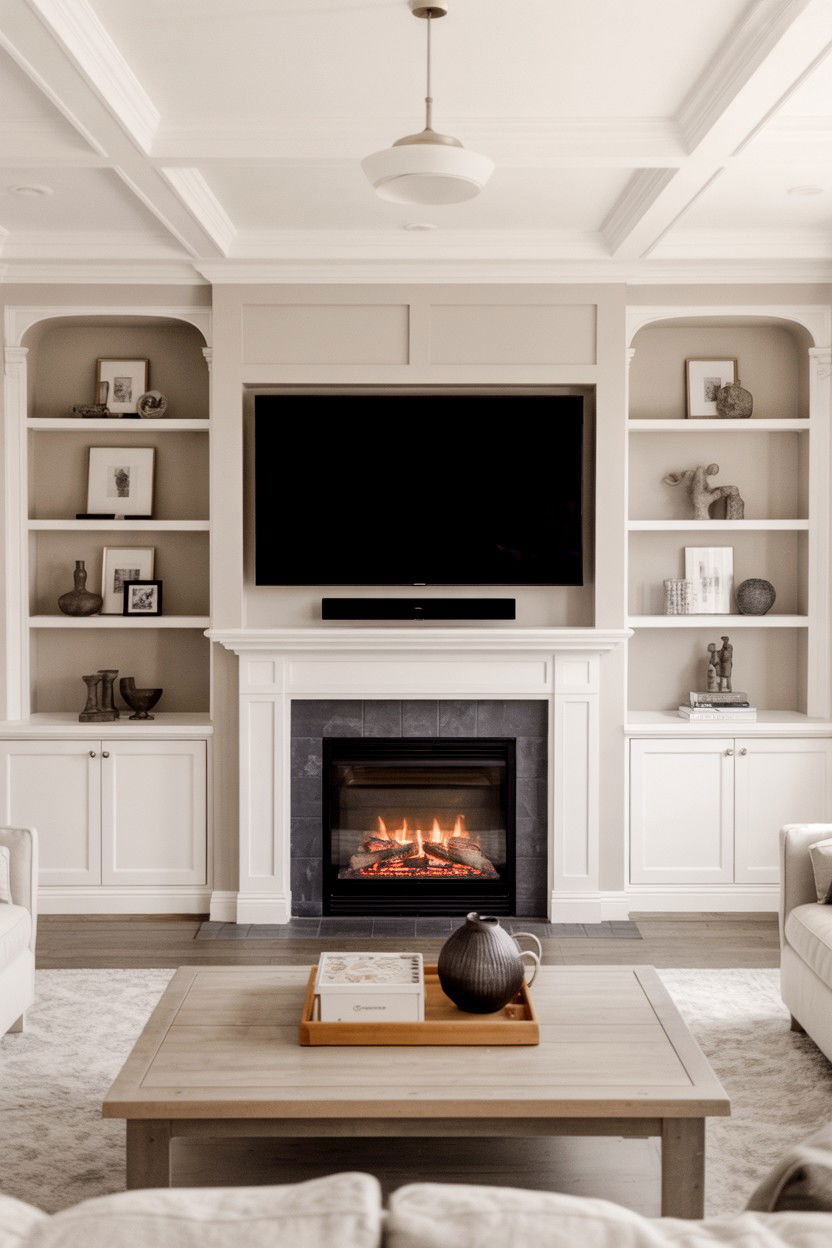 Entertainment Center Integration - 30 fireplace makeover ideas