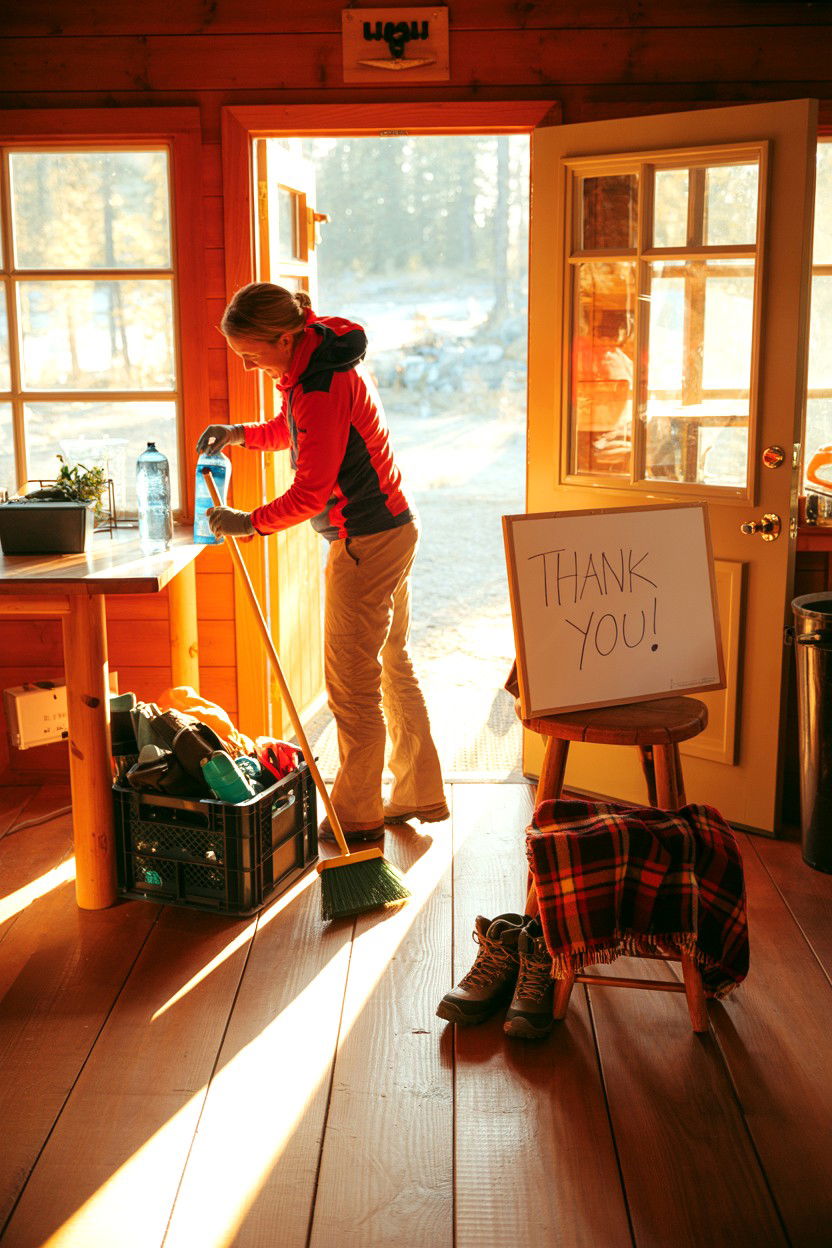 Farewell Routine and Cleanup - 20-pet-friendly-cozy-cabin-trip-ideas