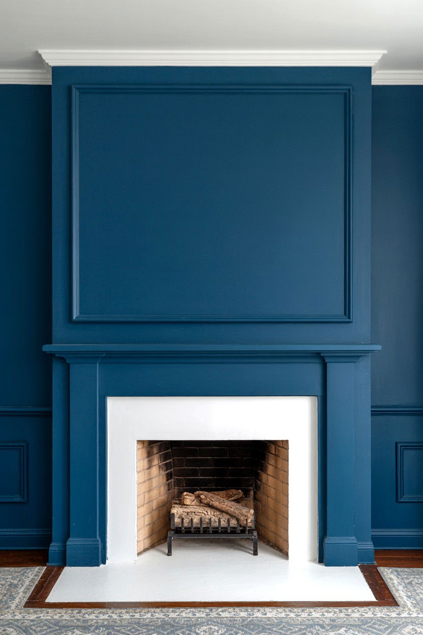 Fireplace Accent Wall with Contrasting Paint Color - 30 best fireplace decor ideas