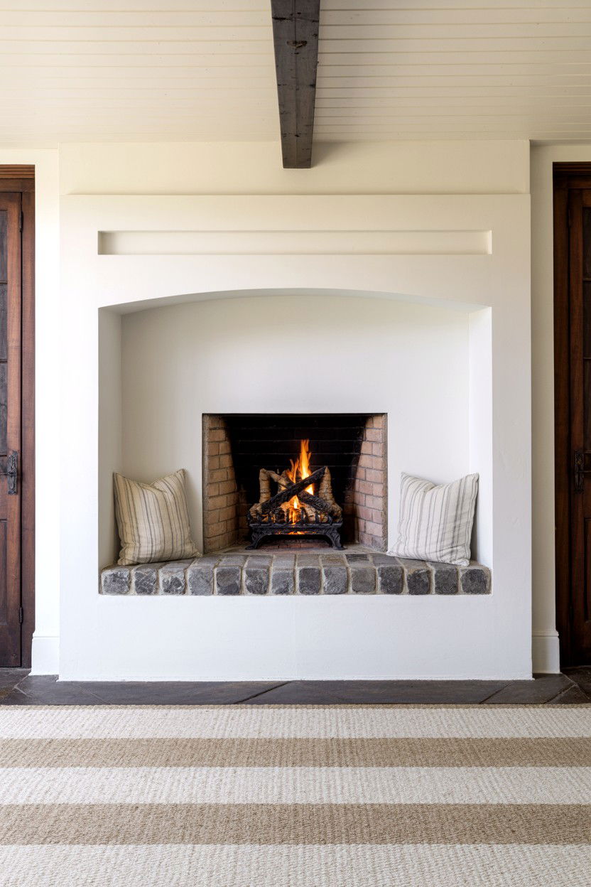 Fireplace with Integrated Bench Seating Inglenook Style - 30 cozy fireplace ideas