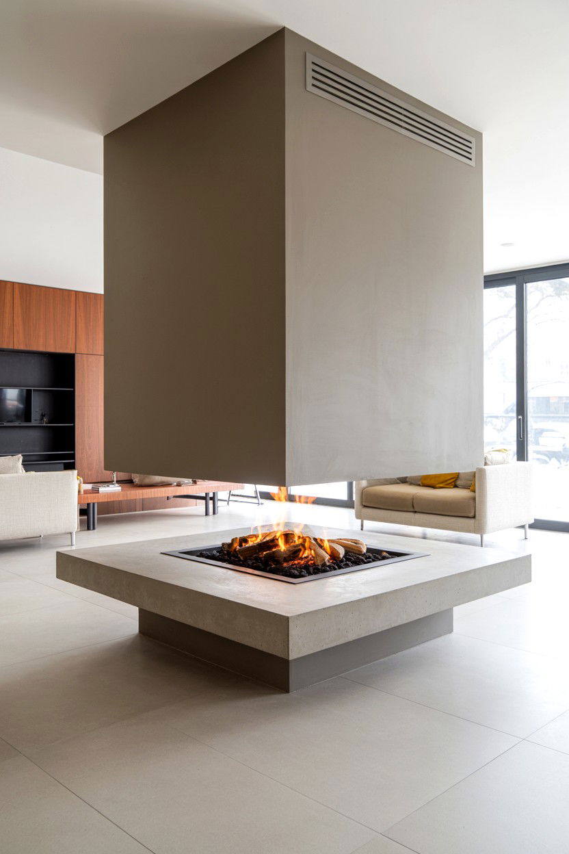 Floating Hearth Construction - 30 fireplace makeover ideas