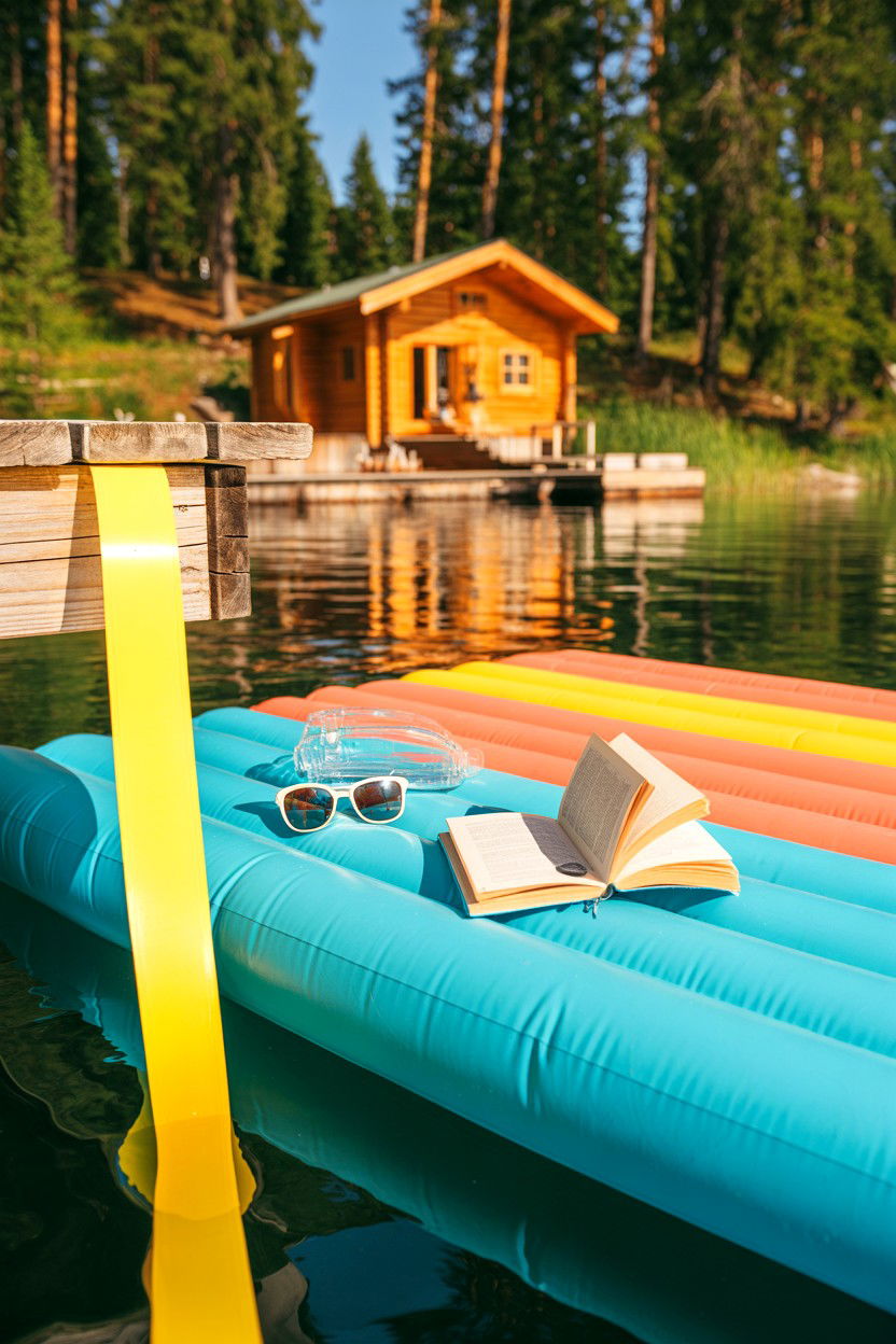 Floating Lounge and Reading - 20-summer-lakefront-cozy-cabin-trip-ideas