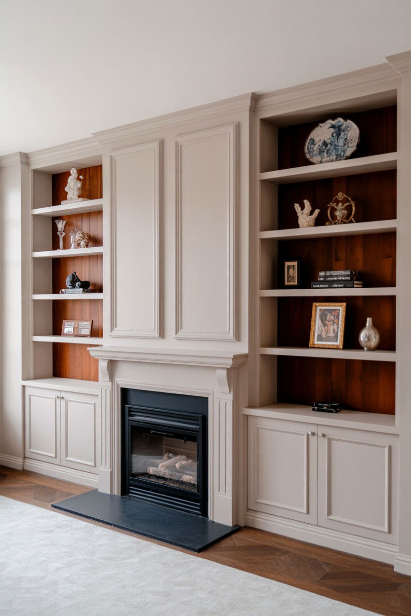Floor to Ceiling Built Ins with Lower Cabinets - 30 built ins around fireplace ideas