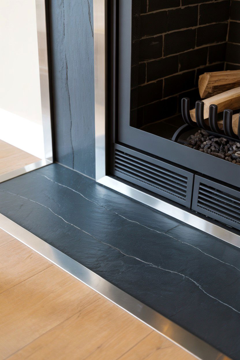 Floor to Ceiling Stacked Stone Extension - 30 best fireplace hearth ideas