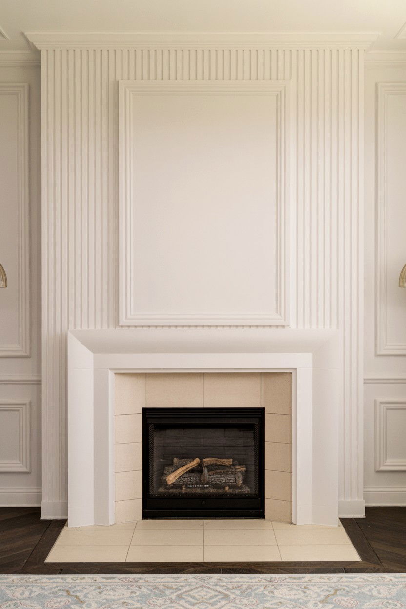 Fluted Panel Sculptural Details - 30 fireplace wall ideas