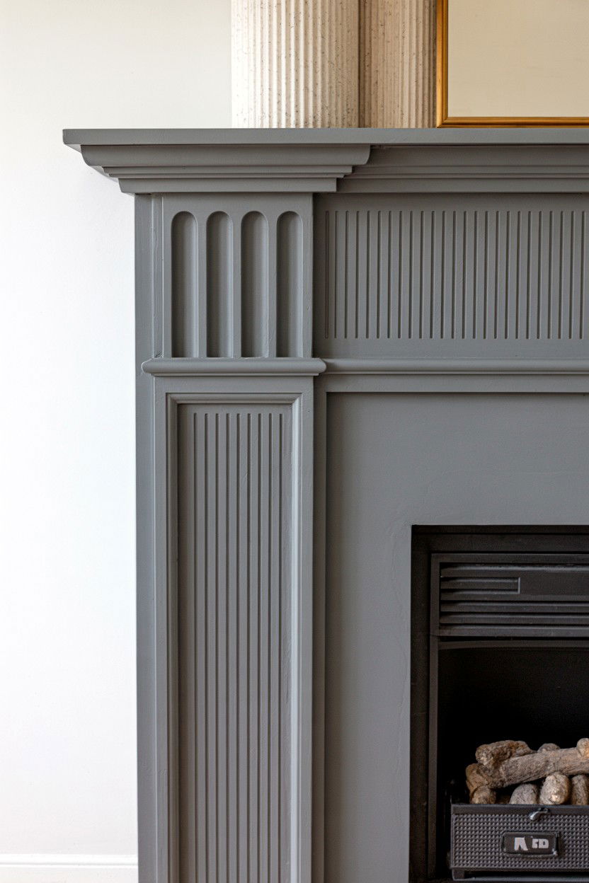 Fluted Wood Panel Modern Treatment - 30 diy fireplace mantle ideas