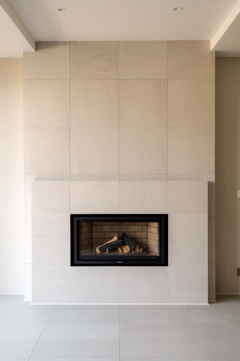 Frameless Fireplace Flush with Wall for Disappearing Effect - 30 built in fireplace ideas