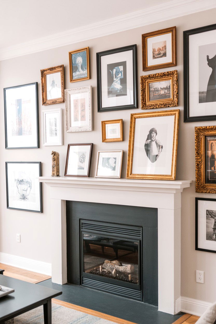 Gallery Wall Above Fireplace Mantel - 30 best fireplace decor ideas
