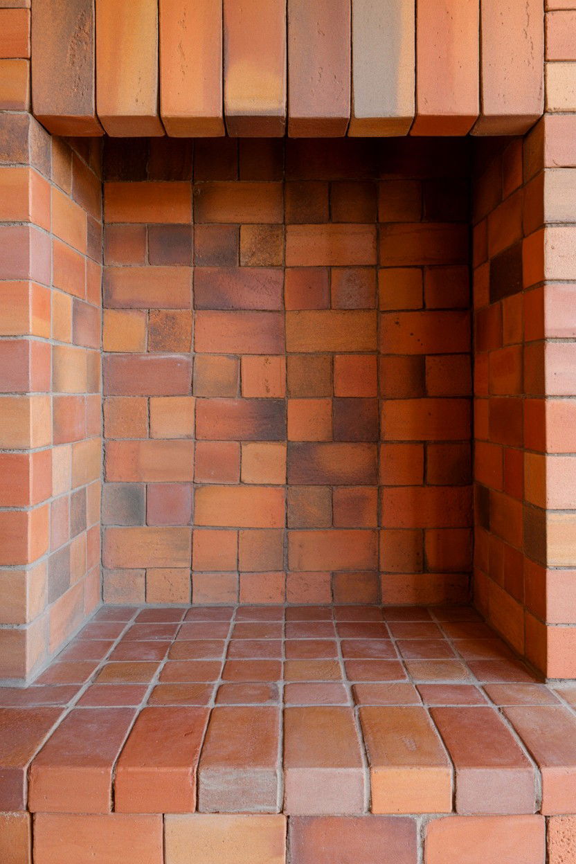 Glass Tile Surround with Iridescent Finish - 30 best fireplace hearth ideas