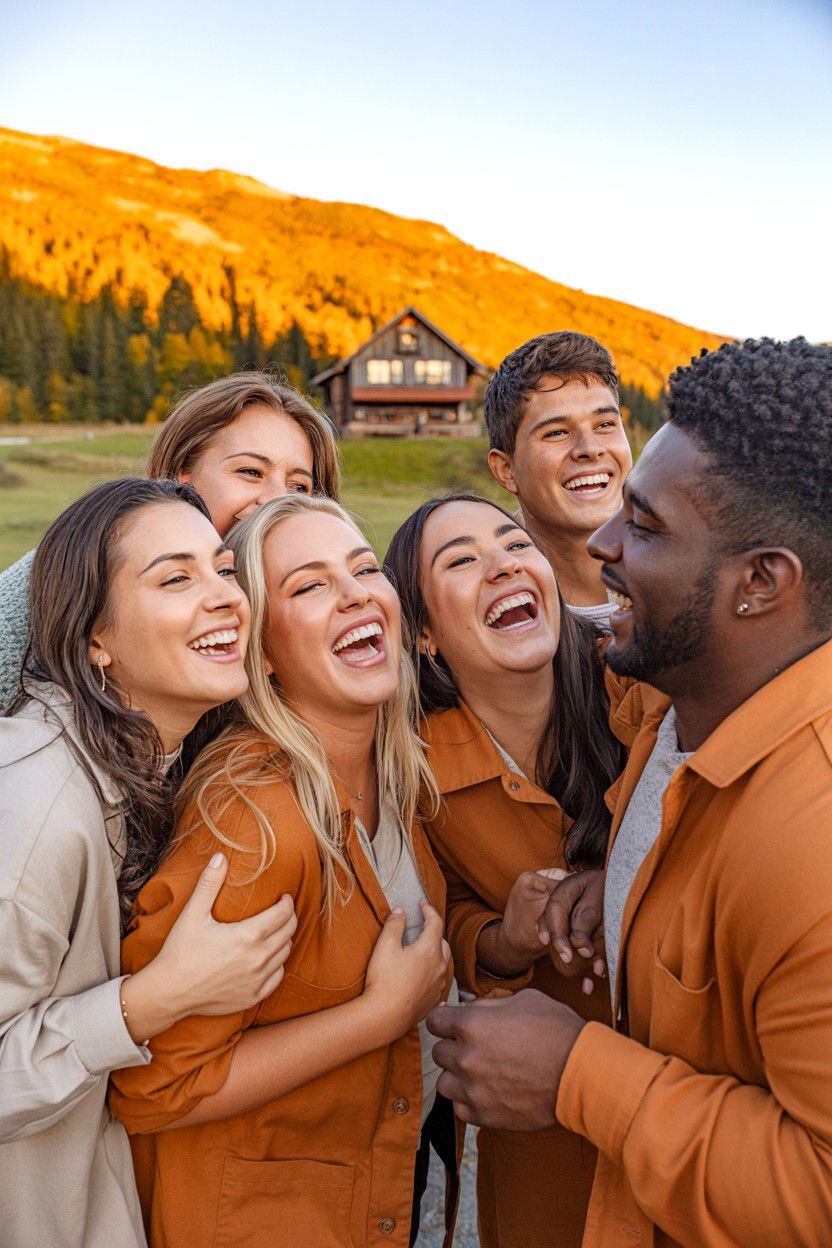 Golden Hour Group Photos - 20-cozy-cabin-trip-ideas-for-groups-and-friends