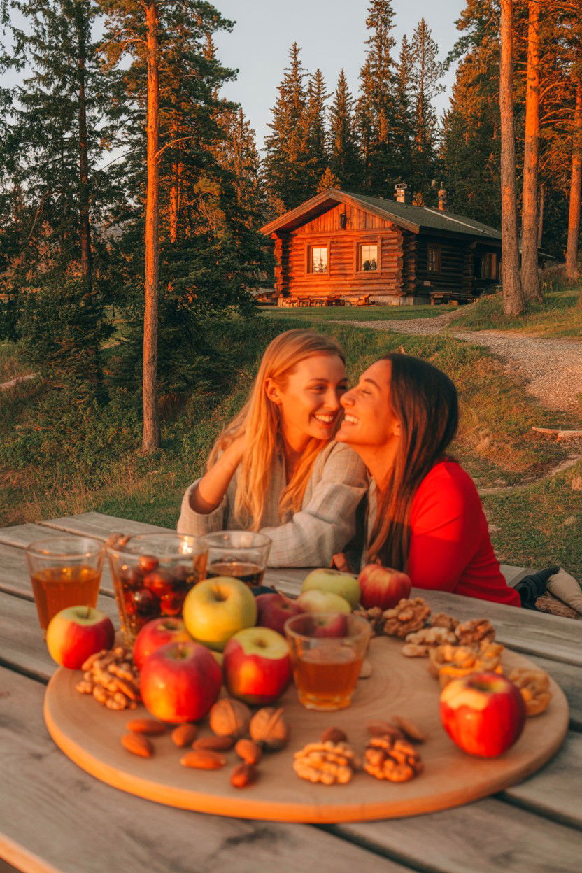 Golden Hour Photos and Snack - 20-weekend-cozy-cabin-getaway-ideas-2-3-days