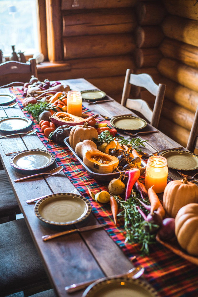 Harvest Inspired Cabin Dinner - 20-fall-foliage-cozy-cabin-trip-ideas