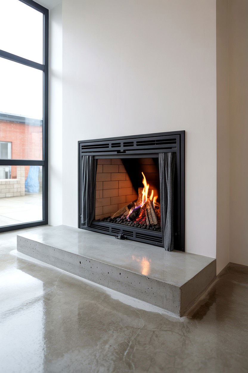 Herringbone Brick Pattern with Whitewashed Finish - 30 best fireplace hearth ideas