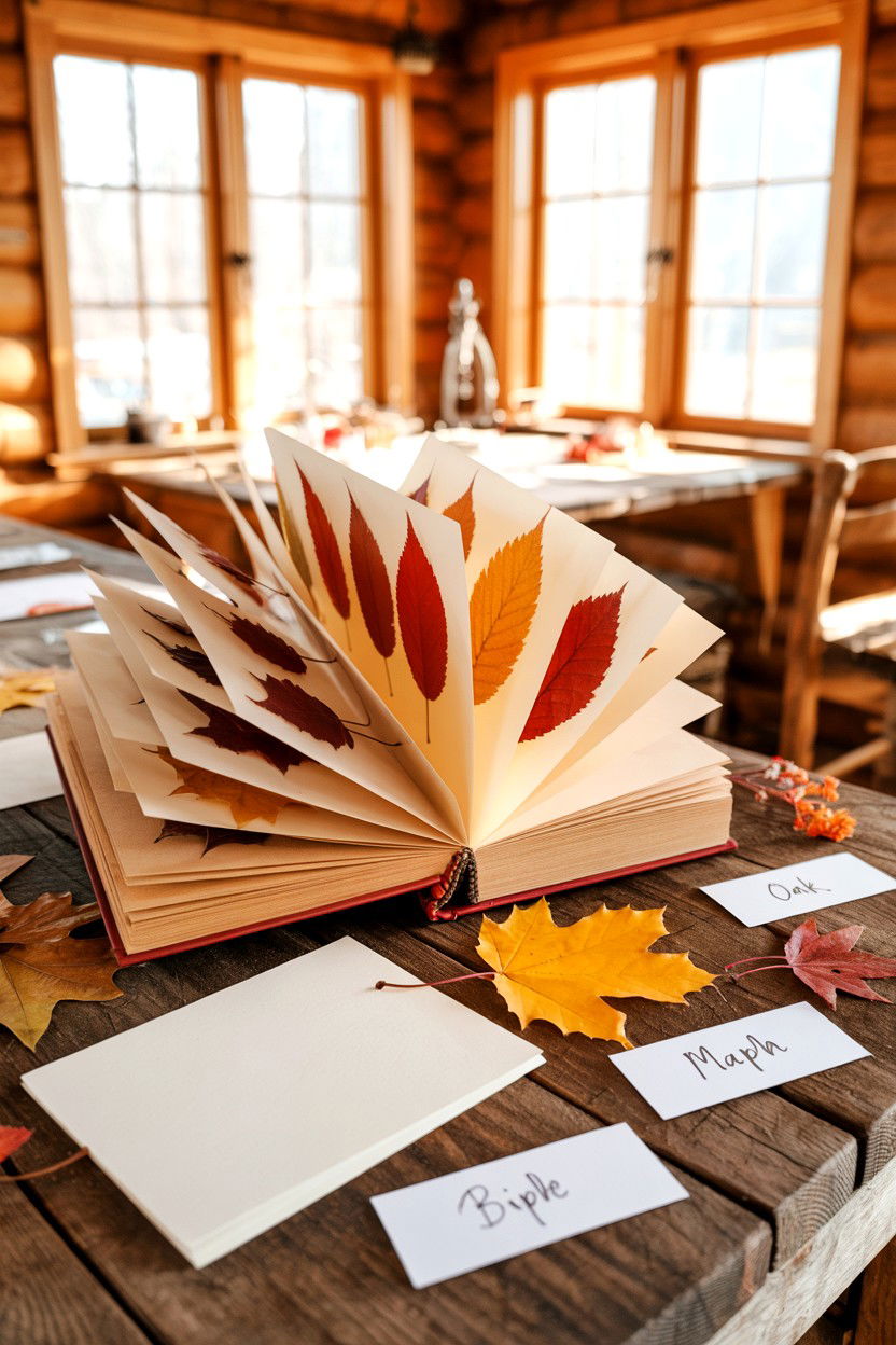 Leaf Pressing and Craft Keepsakes - 20-fall-foliage-cozy-cabin-trip-ideas