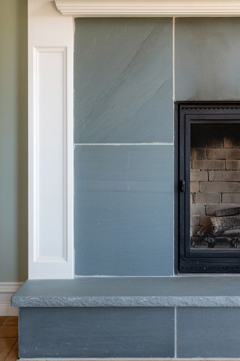 Ledgestone Panels with Sharp Edges - 30 stone fireplace ideas