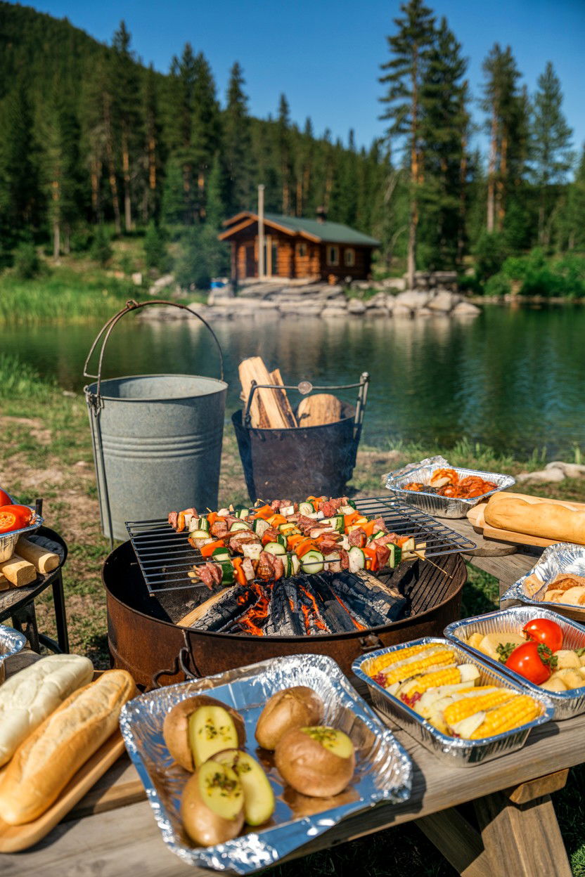 Lightweight Campfire Cookout - 20-summer-lakefront-cozy-cabin-trip-ideas