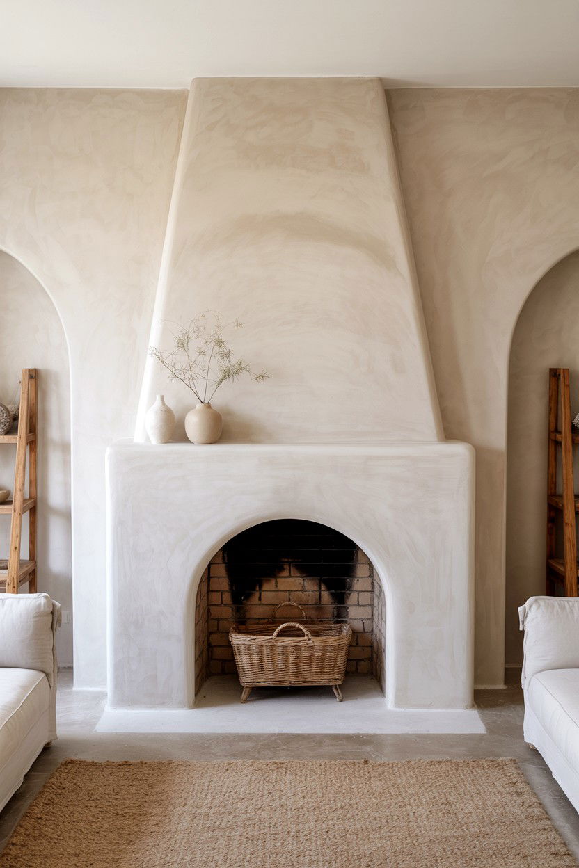 Limewash Textured Finish - 30 fireplace wall ideas