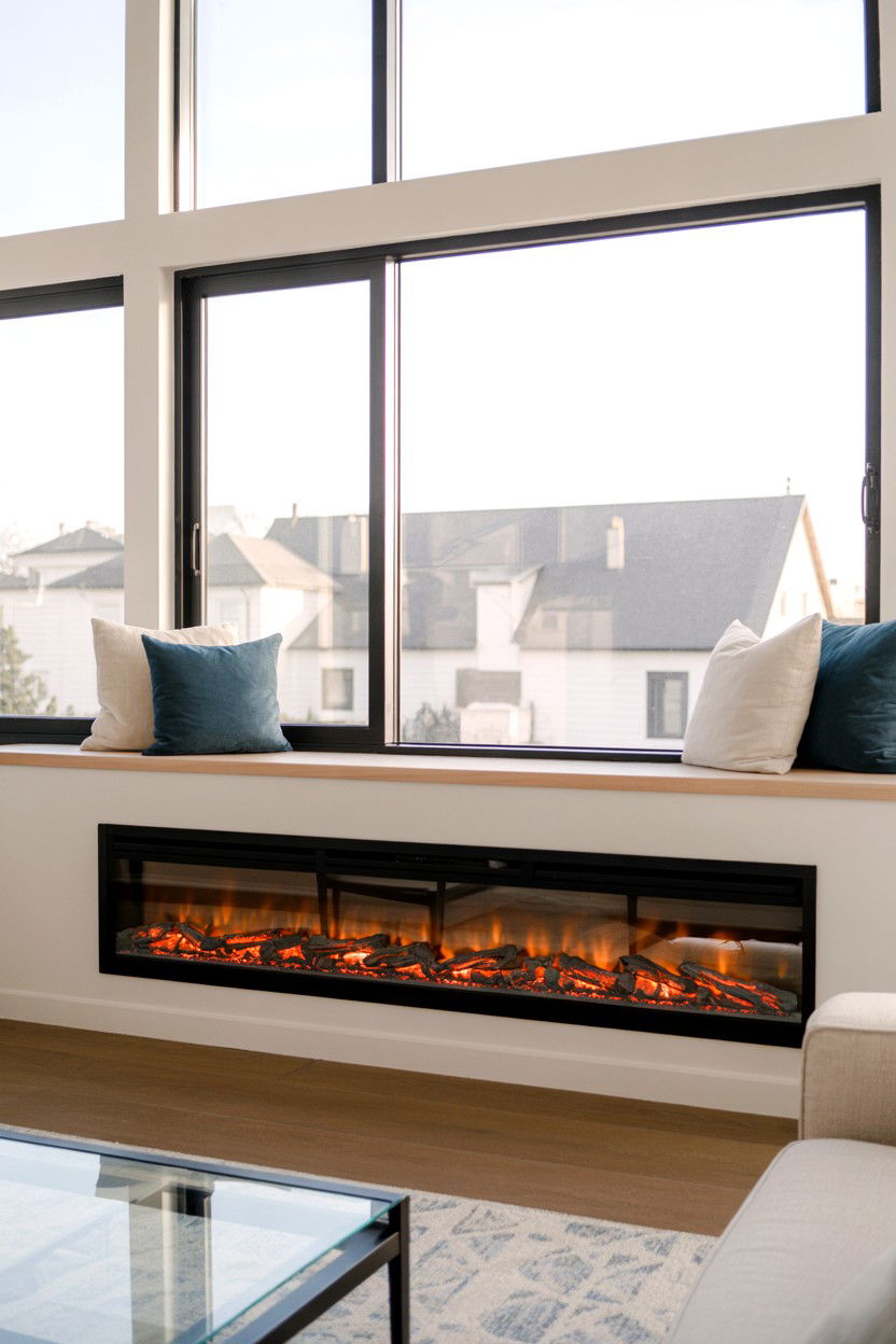 Low Profile Electric Fireplace Under Window - 30 best electric fireplace ideas
