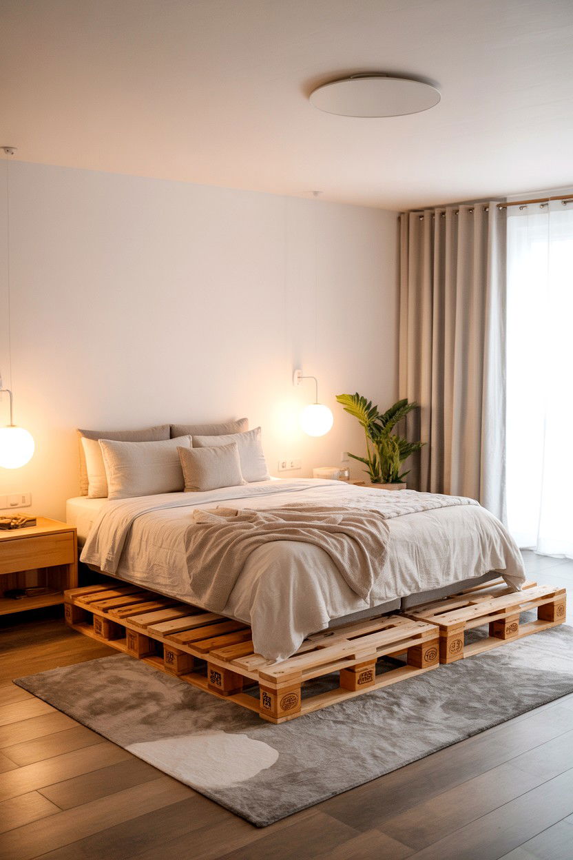 Low Profile Japanese Inspired Minimalist Pallet Platform - 30 pallet bed ideas