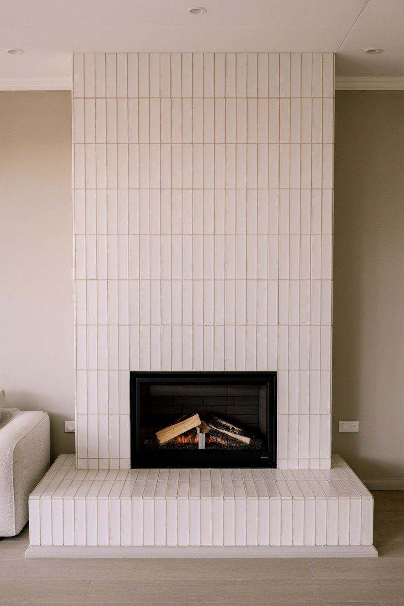 Mantel Free Design with Streamlined Simplicity - 30 cozy fireplace aesthetic ideas