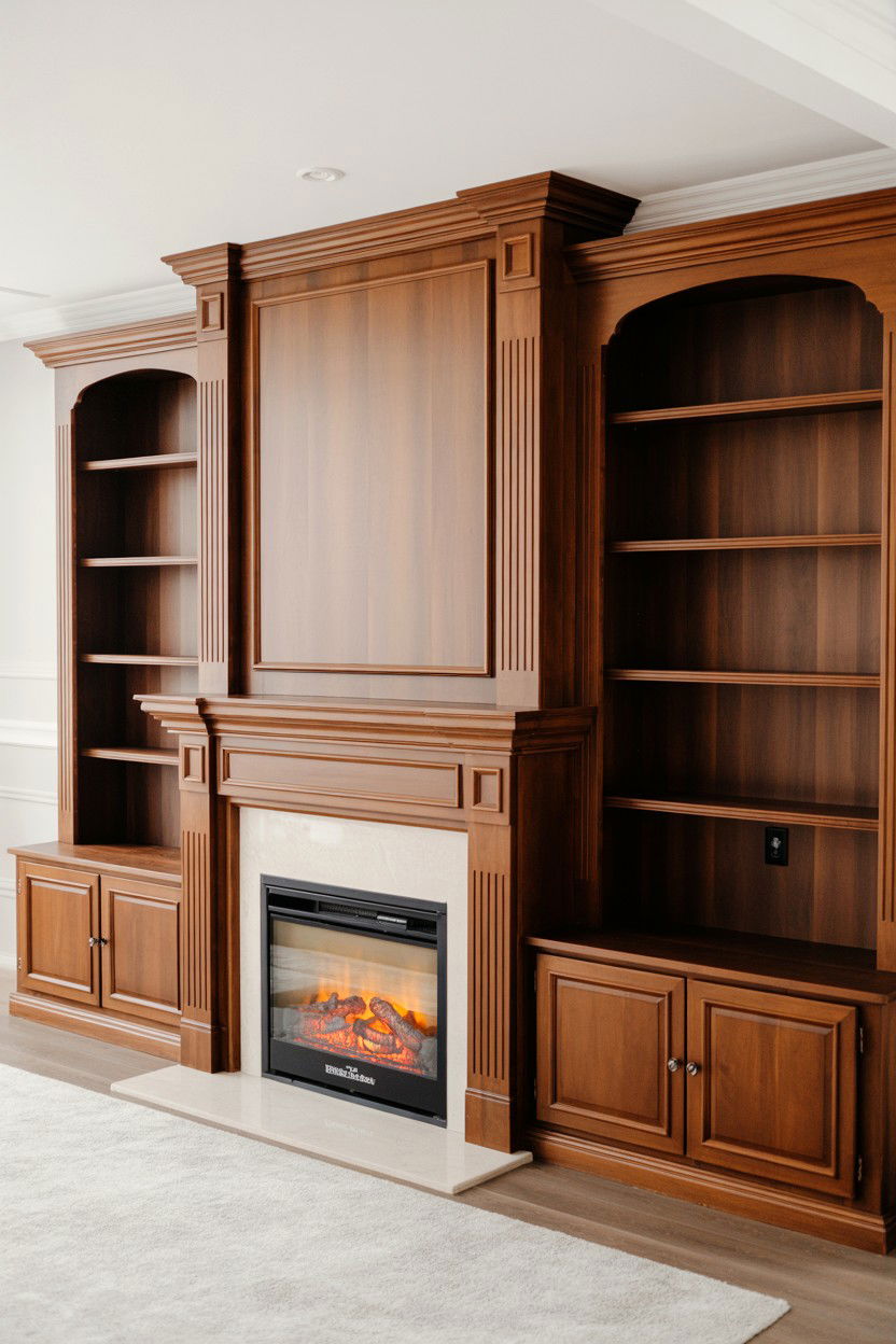 Mantel Package with Built In Bookcases - 30 best electric fireplace ideas