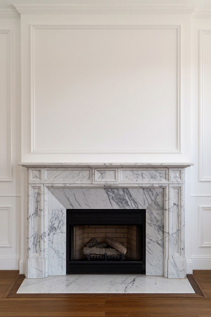 Marble Surround Elegance - 30 fireplace makeover ideas
