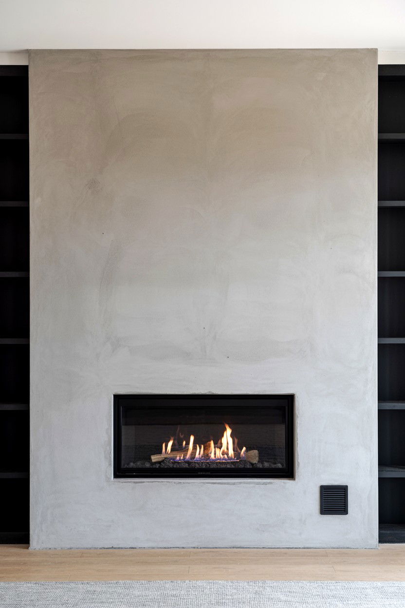 Minimalist Concrete Panel with Hidden Venting - 30 gas fireplace ideas